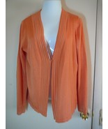Women&#39;s Sweater AK Orange  Rayon Cotton Long Sleeve Cardigan Size L - £8.94 GBP