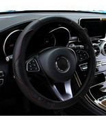 Universal Car Steering Wheel Cover - PU Leather, Carbon Design, 37-38.5cm - $15.99