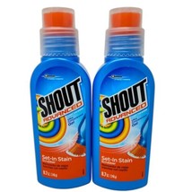 2 Shout Advanced Ultra Concentrated Gel Stain Remover Scrubber Brush 8.7 Oz - £17.48 GBP