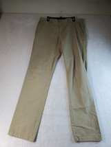 Old Navy Slim Pants Mens Size 38 Tan Cotton Slash Pockets Belt Loops Pull ON - £10.28 GBP