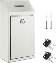 Durable Wall-Mounted Donation Box with Key Lock - 10.24 x 5.71 x 2.95 Inch - $46.48