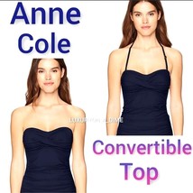 ANNE COLE Bikini Top Bandini Convertible Tankini Twist front Sweetheart - £29.15 GBP