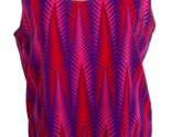 Sleeveless Blouse By Margaret Joesphs Back Button Pink Purple Sz L - £9.46 GBP