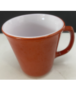 Vintage Corning Coffee Mug Cup Brown White Milk Glass D-Handle MCM 3.5" USA - $9.90