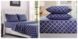 Navy 4 Piece Bed Sheets Set 1800 Series Comfort Microfiber Bed sheet Set - £33.91 GBP+