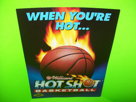 HOT SHOTS Basketball Vintage 1991 Arcade Game UNUSED Promo Sales Flyer - £23.16 GBP