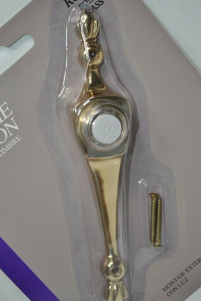 NEW BROAN NuTone RC836 Solid Brass Lighted Door Chime Button Surface