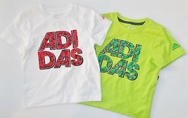 Adidas Boys T-Shirt Cracked Logo Green or White Size 5 NWT - £9.31 GBP