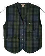 energie bi currants Men M Recycling Wool Plaid Vest Snap Button - £19.28 GBP