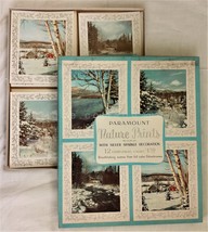 1950s? Vintage 7 Christmas Cards W Box Silver Sparkle Nature Prints Paramount - £14.99 GBP