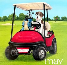 Dogs Riding In Golf Cart May Dog Days Poster Calendar 14 x 11&quot; Art Leigh... - $562.22 MXN