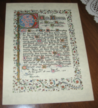 A Prayer Asking for God&#39;s Blessing on This House-Illuminated-9X12-Parchm... - $12.00