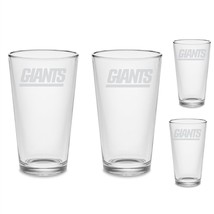 SET - New York Giants Pint Beer Glasses Etched Tumblers Drinkware - £33.84 GBP+