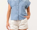 Dear John Denim cali tie front shirt in Sky - size S - £41.66 GBP