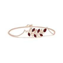 ANGARA Pear and Marquise Garnet Olive Branch Bracelet for Women in 14K Gold - £639.56 GBP