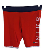 Nike Womens Red Bike Shorts XL Blue Flag Stretchy Compression High (35x1... - $40.96 CAD