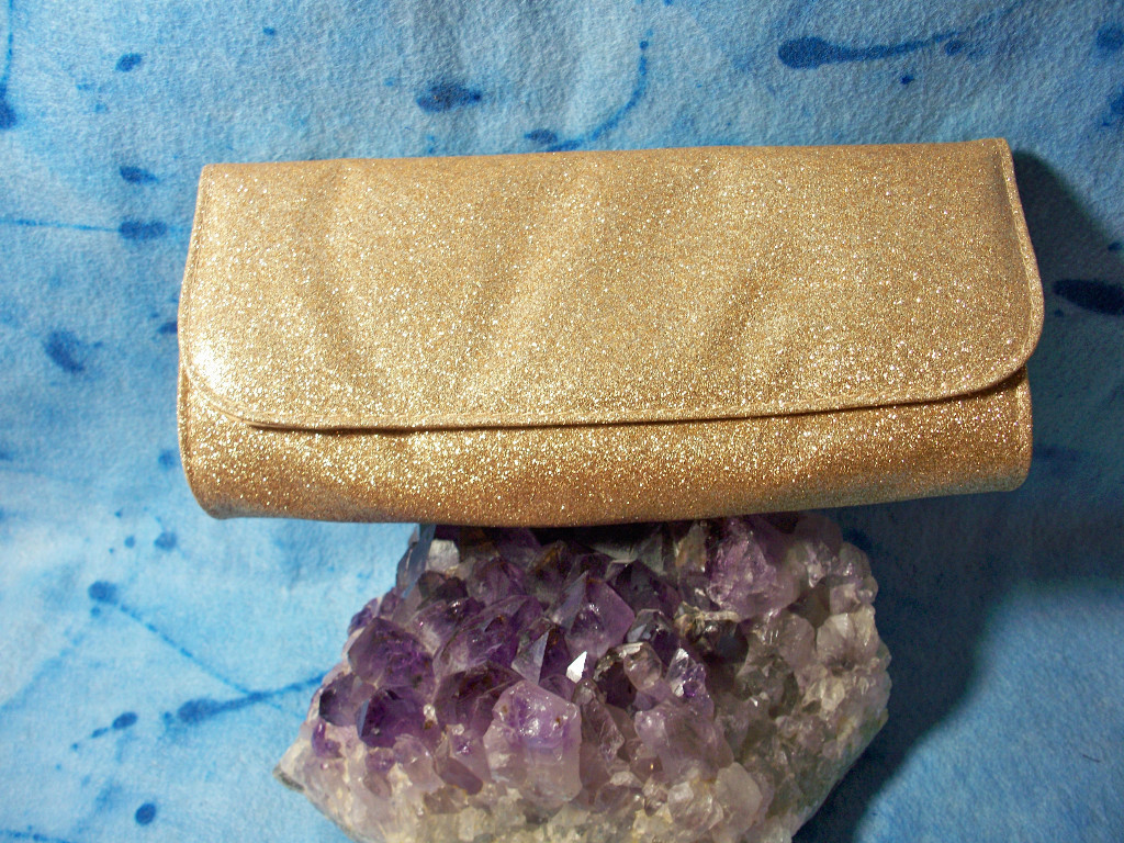 Bare Escentuals Bare Minerals Holiday Gold Cosmetic Clutch w/ magnetic closure - $15.50