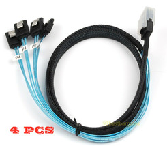 Top Mini Sas 36Pin Sff 8087 Male To 4 Sata 7Pin Female Cable Host/ 3.3 F... - £45.40 GBP