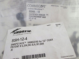 (10) Andrew/Commscope SSH-12-4 SnapStak Hanger for 1/2&quot; Coaxial Cable w/Bar - $19.40