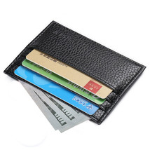 Mens Slim Leather Wallet Card Holder Front Pocket Wallets Credit ID Pocket Thin - £4.01 GBP