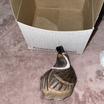 Vintage Artesania Rinconada Quail Bird Figurine Brown White Ceramic Pottery - £7.93 GBP