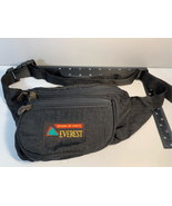 80s Fanny Pack Belt Bag- Everest -Vintage Ripstop Black/Yellow 3 Pocket ... - £13.18 GBP