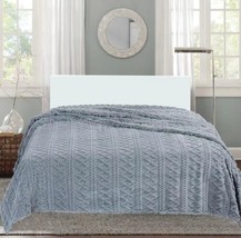Evelyn Ligth Gray Embossed Sherpa Blanket Softy And Warm Queen Size - £35.59 GBP