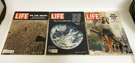 Set of 3 Vtg 1969 Life Magazine&#39;s-On The Moon -Our Moon Trip-The Incredible Year - £8.99 GBP