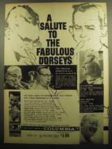 1958 Columbia Records Advertisement - A Salute to the Fabulous Dorseys - £14.78 GBP