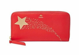 New Fossil Gifting Women&#39;s Leather Zip Clutch Wallet Variety Colors - $55.99