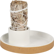 Ceramic Incense Holder, Bundle Smudge Bowl, Smudging Plate for White Sage, Palo  - $15.13