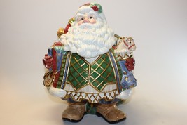 Fitz &amp; Floyd St. Nick Figural Santa Christmas Large Cookie Jar With Orig... - $79.19