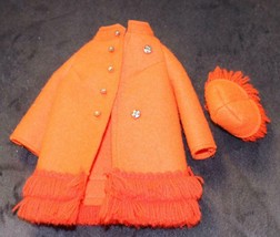 Barbie Fiery Felt Orange Coat and Hat #1789 - £27.40 GBP