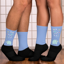 Lovely Cute Blue Elephant Light Blue Foot Sublimated Socks - £10.42 GBP
