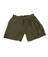 Tommy Bahama Relax Zip Pleated 100% Silk Shorts Men’s 36 Fits 32 Olive A... - $434.10 MXN