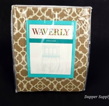 Waverly Tier Pair Lovely Lattice - Natural 60&quot; x 24&quot; Cotton New - $28.61