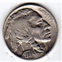 1936 P Buffalo Coin (Indian Head) Nickel - £2.73 GBP