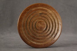 Vintage Kitchen Hand Crafted Solid Wood Round Trivet Bill Craig 5&quot; Wide - £12.67 GBP