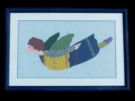 PIPPY LONGSTOCKING WITH WINGS NEEDLEPOINT ART SEWN BY ELIZABETH HOLMES R... - £30.11 GBP