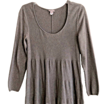 J. Jill Babydoll Cotton Silk Knit Midi Dress Womens Sz S Taupe Tiered Mi... - $29.99