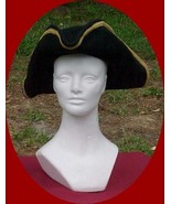 Colonial Tri-corn Hat with Gold Trim Pirate - $655.16 MXN