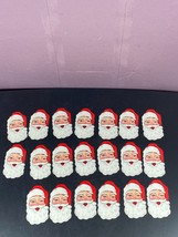 Vintage Christmas seals stickers Santa Head White Beard Red Hat Lot of 20 - £7.90 GBP