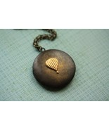 Hot Air Balloon Locket Pendant, Long Unique Necklace, Dark Vintage Locket, Gold  - £28.06 GBP