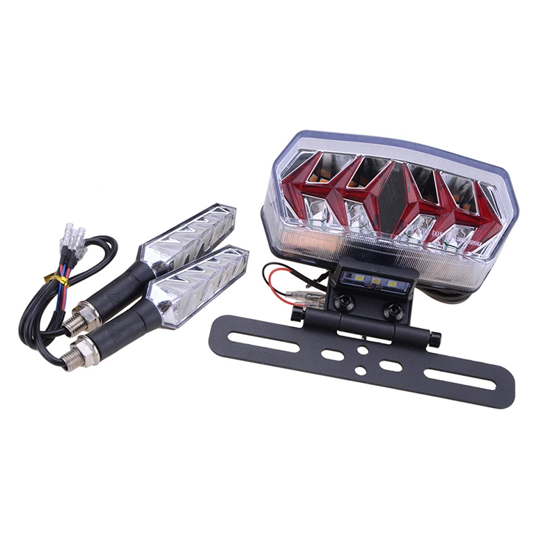 1 Set Universal Motorcycle Tail Light Indicator With Turn Signal Light LED Flowi - £234.33 GBP