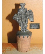 Vintage Pewter Musketeer Bottle Stopper cork hand set Chaumont whiskey b... - £24.77 GBP