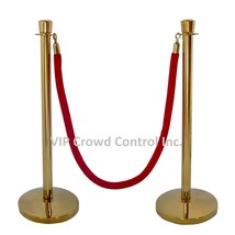 Rope Stanchion, 3 Pcs Set, Taper Top And Gold Polish S.S. Domed Base - £119.70 GBP