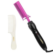 Homfu Electric Hot Comb for Straightening and Curling Hair - Ceramic Flat Iron D - £32.79 GBP