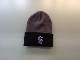 Seattle Kraken Hockey Embroidered Cuffed Knit Beanie Cap Hat New - £15.68 GBP