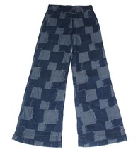 VTG J&amp;S Jelo Style Faux Fringe Patchwork Look Bellbottom Jeans Wm Greece... - $54.99