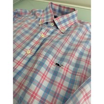 Vineyard Vines Classic Fit Tucker Shirt Men Madras Plaid Pink Blue Button Up S - £19.37 GBP